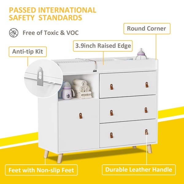 Corner changing table with drawers shop