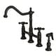 preview thumbnail 1 of 46, Heritage Bridge Kitchen Faucet with Brass Sprayer
