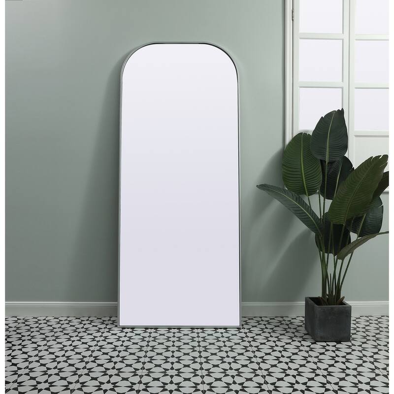 Indigo Home Metal Frame Arch Full Length Mirror 32x76 Inch