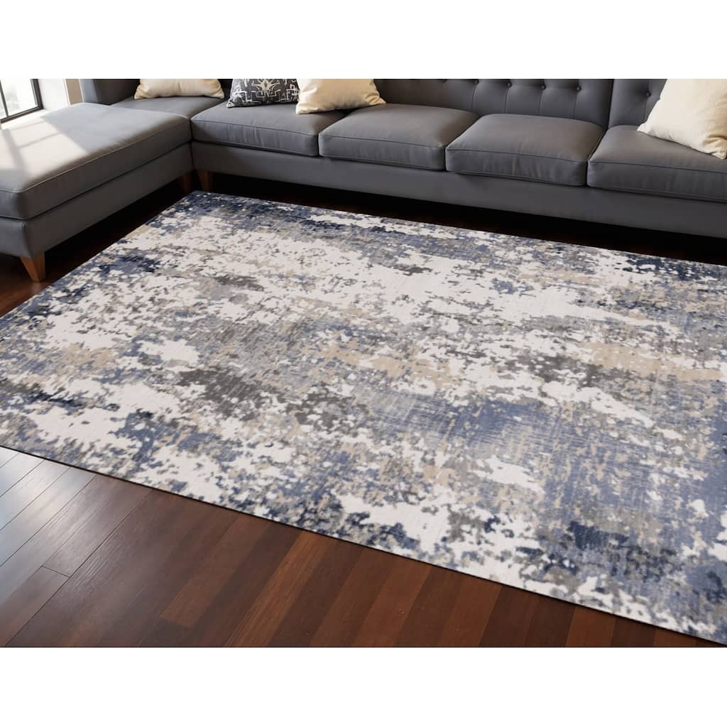 HomeRoots Abstract Modern Rectangle Area Rug - 7' X 10'