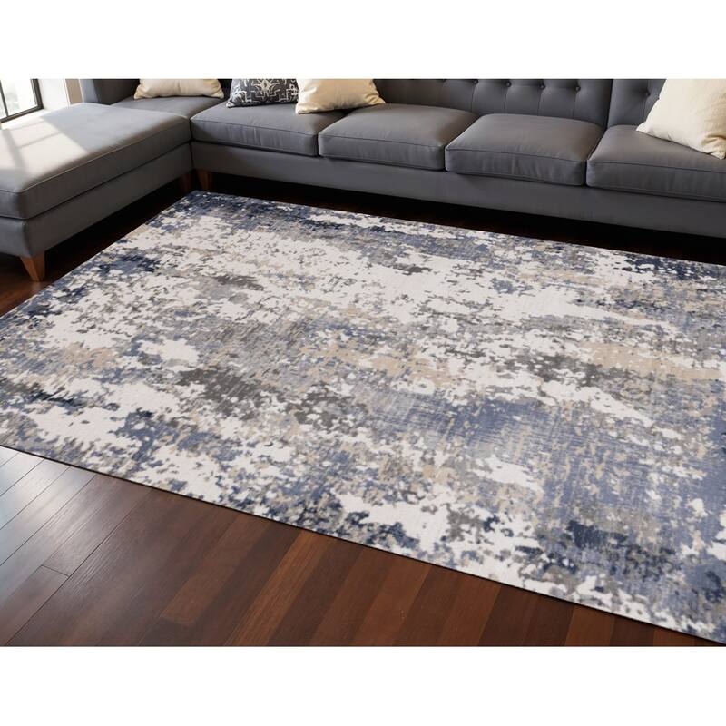 HomeRoots Abstract Modern Rectangle Area Rug - 7' X 10' - 7' X 10'