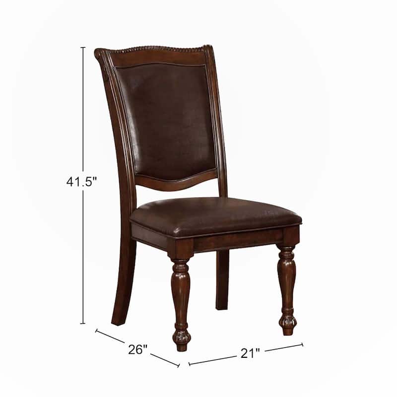 Set of 2 Leatherette Upholstered Side Chairs