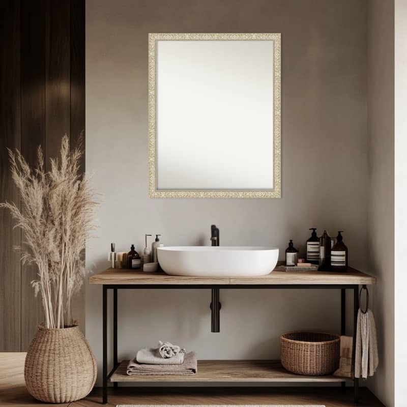 Lila Non-Beveled Wood Framed Bathroom Vanity Wall Mirror