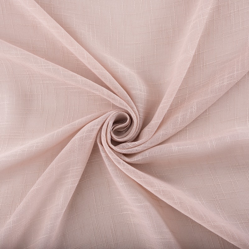 No. 918 Ceri Linen Texture Jute Tabs Semi-Sheer Tab Top Curtain Panel, Single Panel