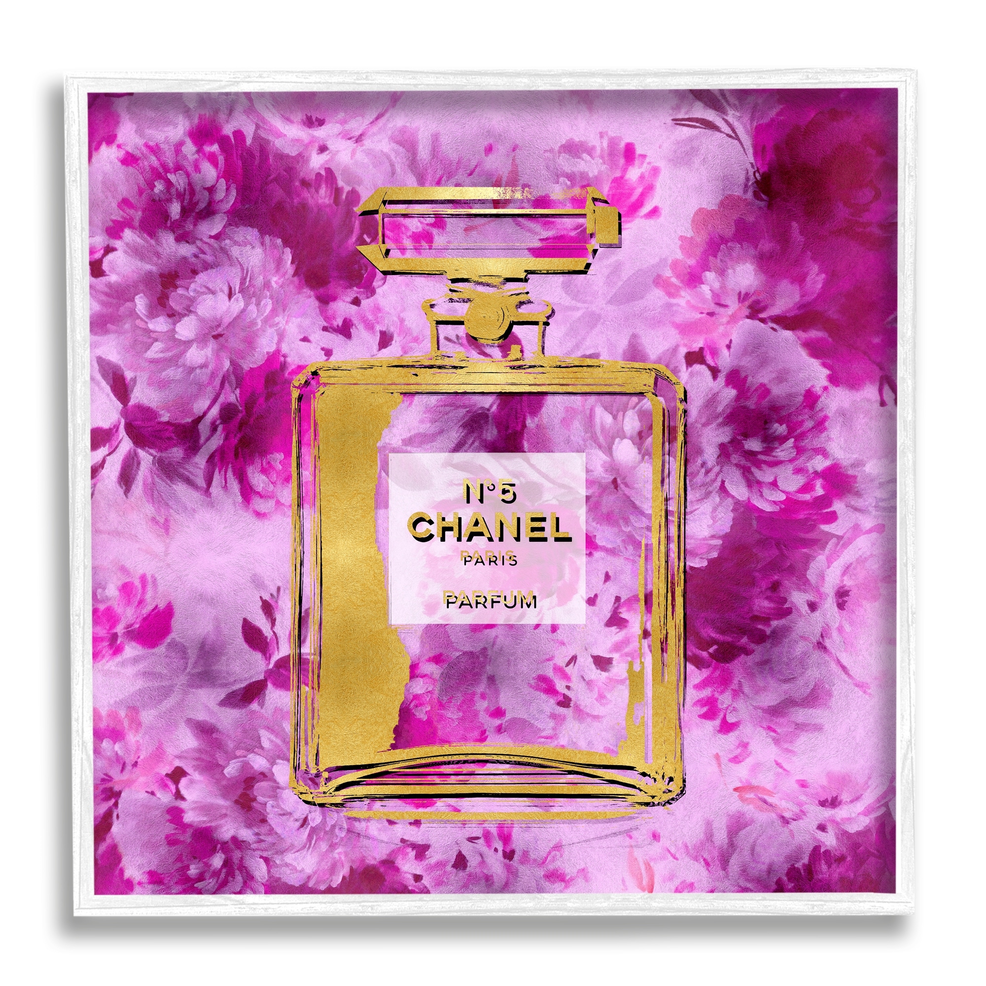Stupell Industries Bold Pink Glam Perfume Blossoms Framed Giclee