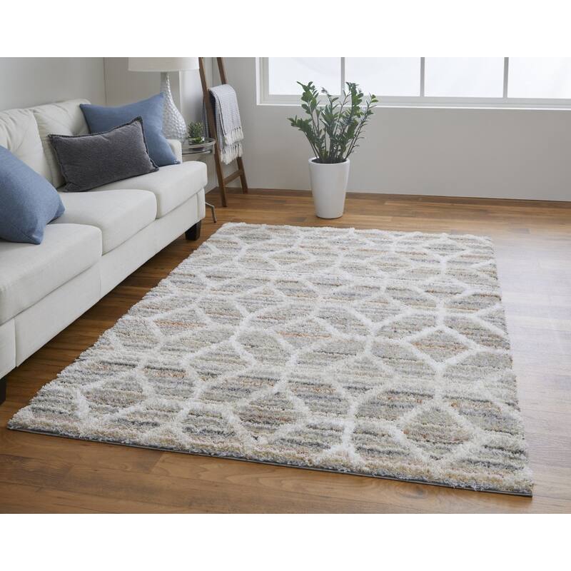 Wedev Power Loomed Geometric Modern Stain Resistant Soft Durable Area Rug By HomeRoots - 8' x 10'