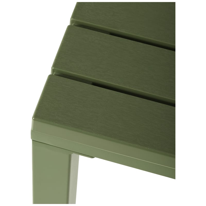 Frond and Form 31.5 Inch Outdoor Square Dining Table with Metal Frame