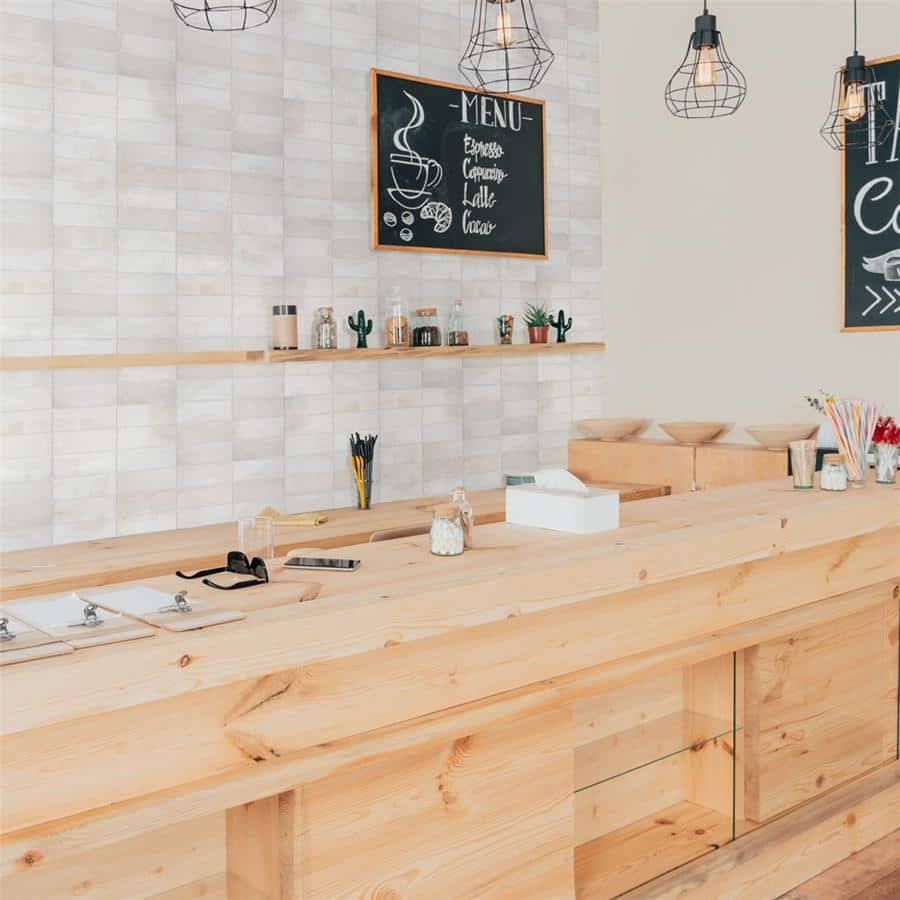 Merola Tile Mud White 7-7/8" x 15-3/4" Ceramic Wall Tile - Case (12 Tiles)