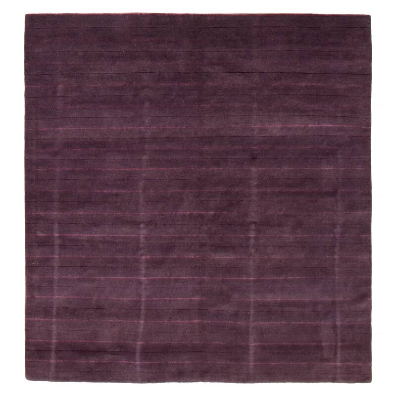 ECARPETGALLERY Hand-knotted Opulence Dark Purple Silk, Wool Rug - 6'2 x 6'7 - Dark Purple - 6'2 x 6'7
