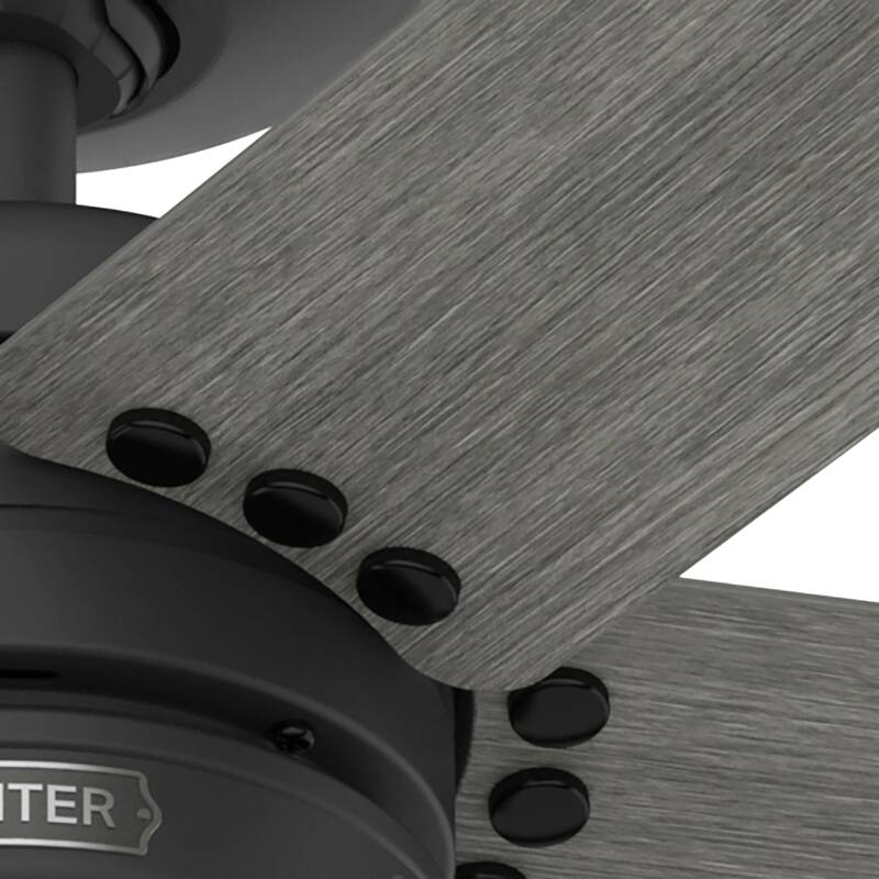 Hunter 52" Burton Outdoor Ceiling Fan and Wall Control - Farmhouse, Industrial, Transitional - Damp Rated - Exclusive SureSpeed!