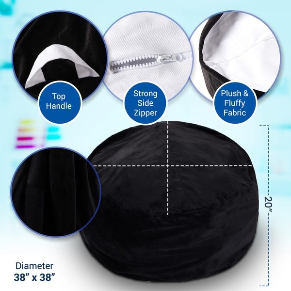 dimension image slide 1 of 4, Cheer Collection Microplush Bean Bag and Stuffed Animal Storage Case