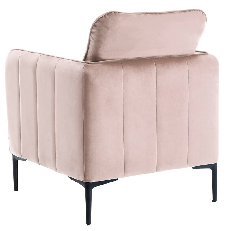 Nora Modern Velvet Accent Chair for Bedroom with Metal Legs