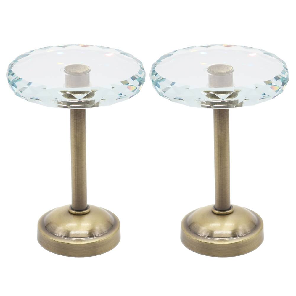 MERIVILLE Set of 2 Cut Crystal Window Drapery Medallion Holdbacks