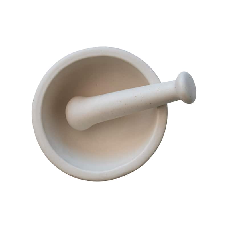 Stoneware Mortar and Pestle Set, Set of 2 - 8.0"L x 8.0"W x 3.5"H