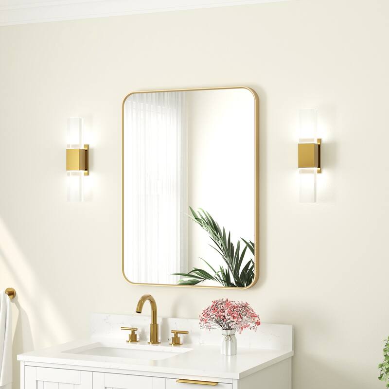 Modern Bathroom Wall Mounted Anodized Aluminum Framed Wall Vanity Mirror