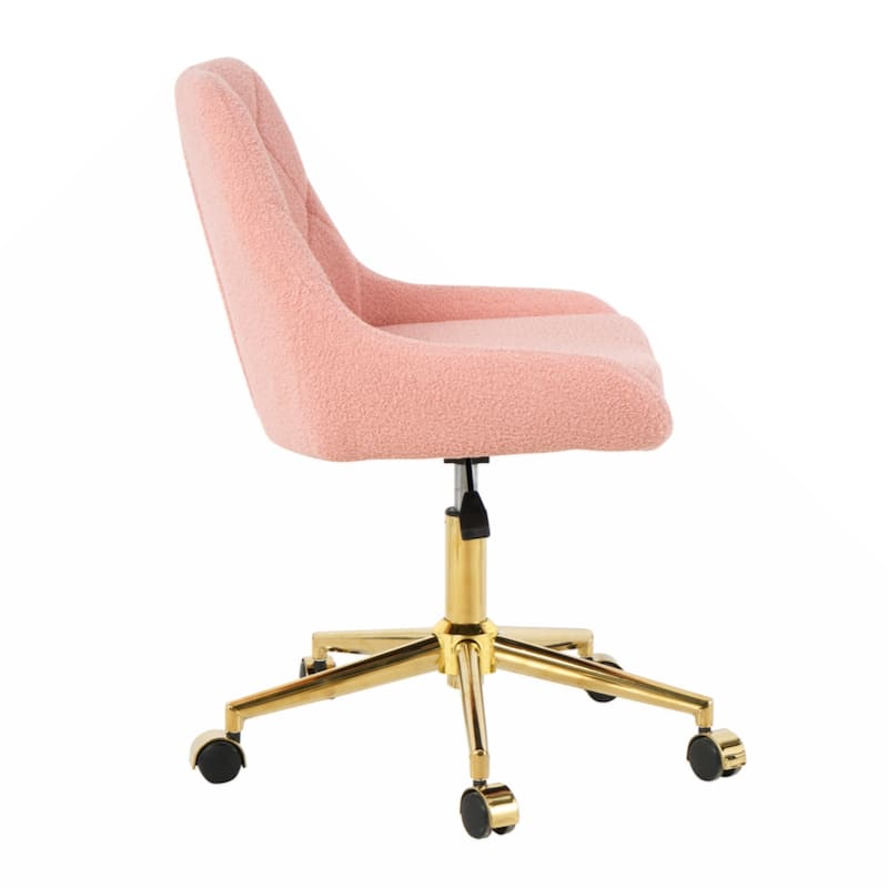 Modern teddy fleece fabric with gold legs living room furniture dining chair(set of 1)