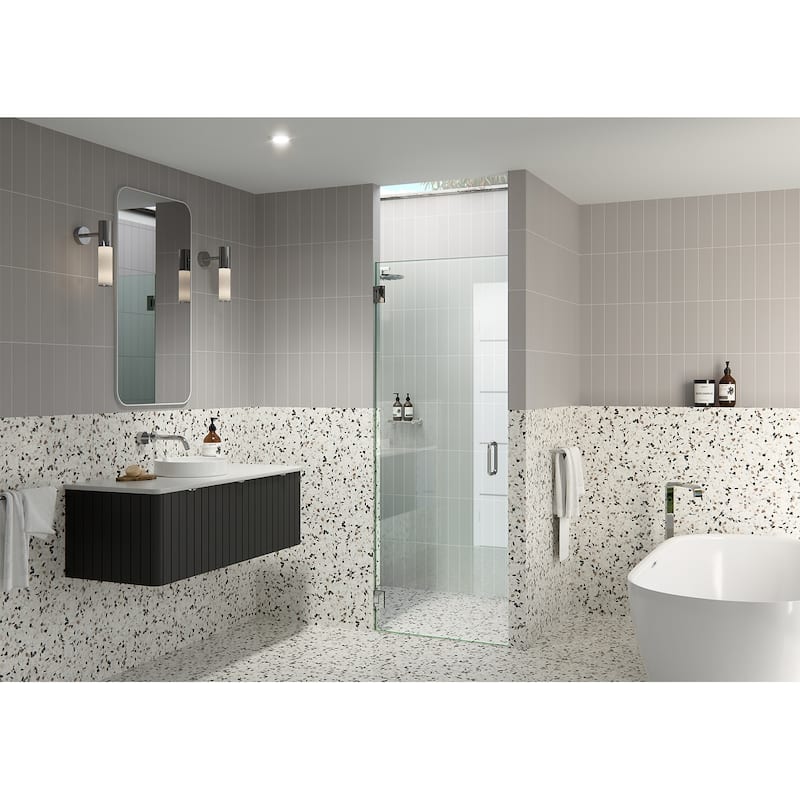 Albedo 29 in. W x 78 in. H Fully Frameless Hinged Shower Door - Width Adj 29.375 - 29.775