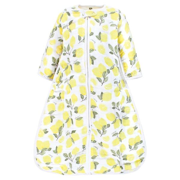 slide 1 of 1, Hudson Baby Infant Girl Long Sleeve Muslin Sleeping Bag, Wearable Blanket, Sleep Sack, Lemons