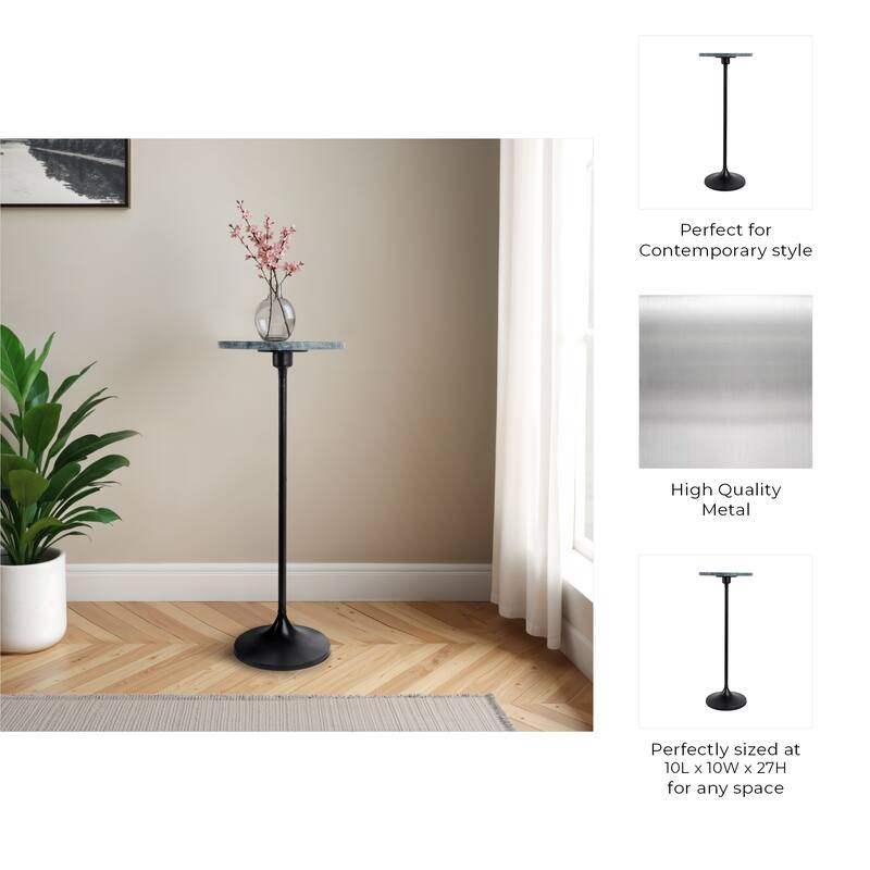 Modern Small Accent End Table with Metal Base - 27"