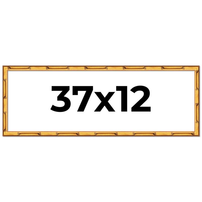 37x12 Frame Gold Bamboo Picture Frame Modern Photo Frame Includes UV Acrylic Shatter Guard Front Acid Free Foam Backing Board