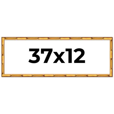37x12 Frame Gold Bamboo Picture Frame Modern Photo Frame Includes UV Acrylic Shatter Guard Front Acid Free Foam Backing Board