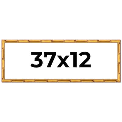 37x12 Frame Gold Bamboo Solid Wood Picture Frame | 1 Inch Moulding
