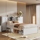 preview thumbnail 14 of 22, Twin Platform Bed with Storage Headboard, Lockers & Pine Wood Frame, Grey
