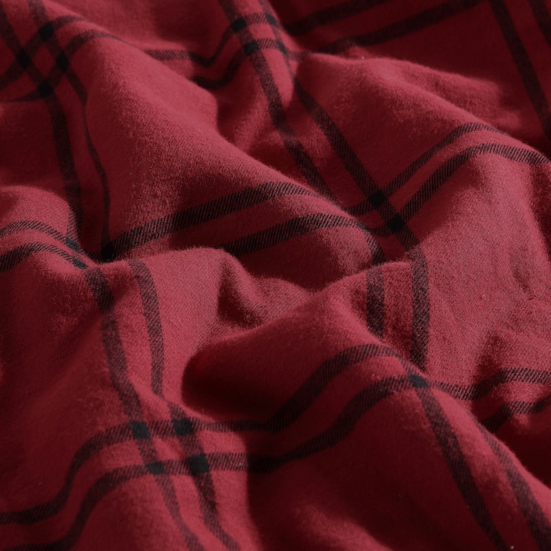 Eddie Bauer Cotton Flannel/Shearling Reverse Throw Blanket
