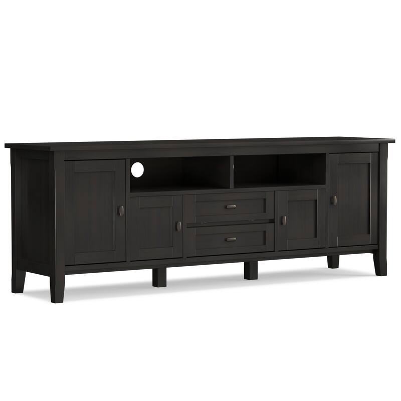WYNDENHALL Norfolk SOLID WOOD 72 inch Wide TV Media Stand For TVs up to 80 inches - 72'' W x 17.5'' D x 26'' H