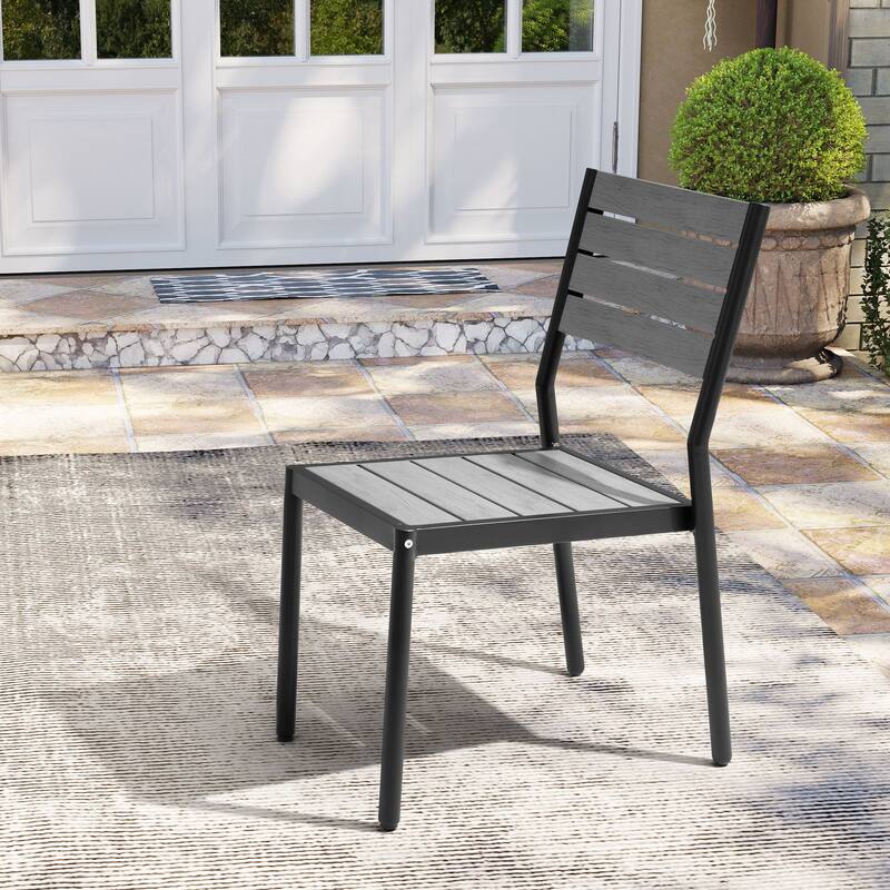 Pellebant Outdoor Patio Dining Set with Stackable Dining Chairs and Bench
