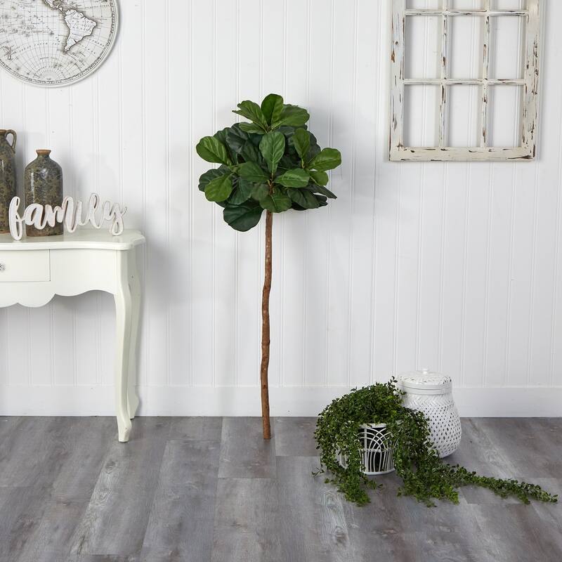 Artificial Fig Tree 4.5ft - Indoor Faux Tree, Realistic Green Foliage, Home Decor, Office Plant - 61 Inches and Over