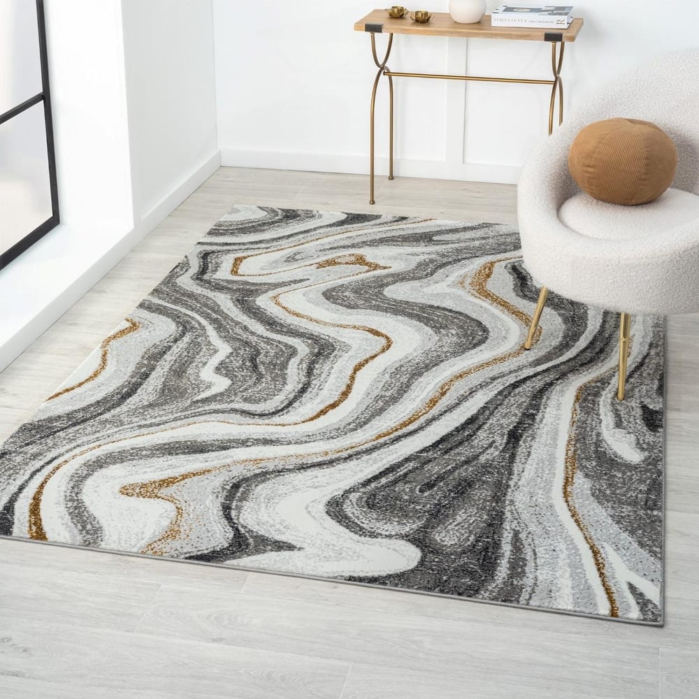 Luxe Weavers Marble Abstract Area Rug, Medium Pile Bedroom Rug