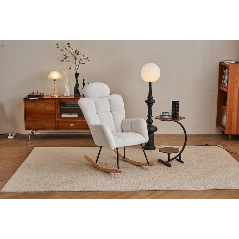 Upholstered Rocking Glider Chair Accent Armchair