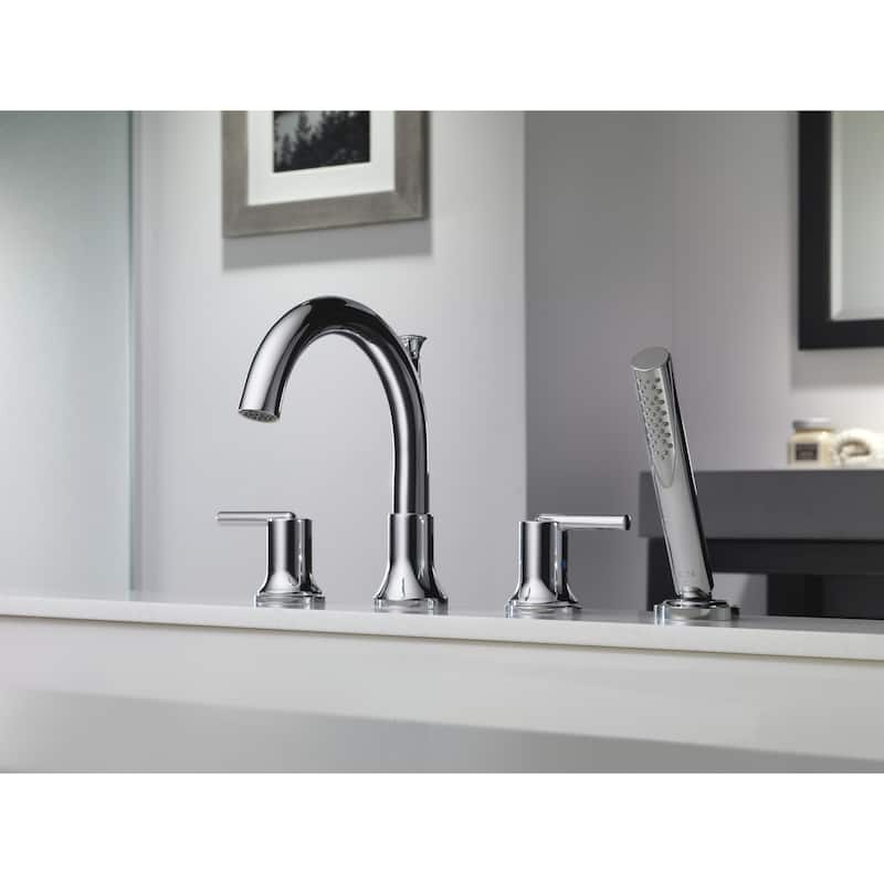 Delta Trinsic Deck Mounted Roman Tub Filler - Includes Hand Shower