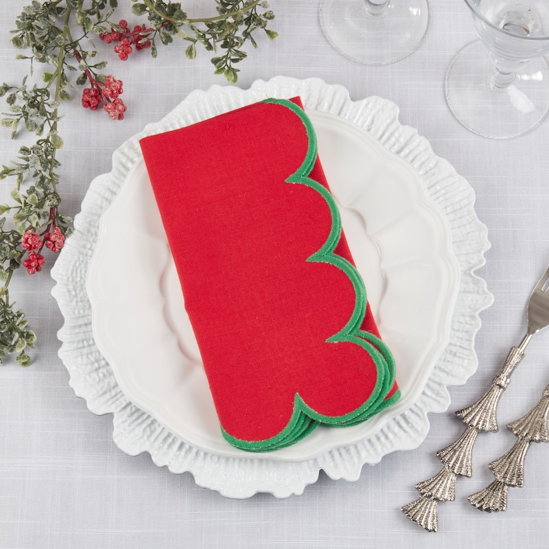 Sweet Edge Scalloped Napkin (Set of 4) - 20"x20"