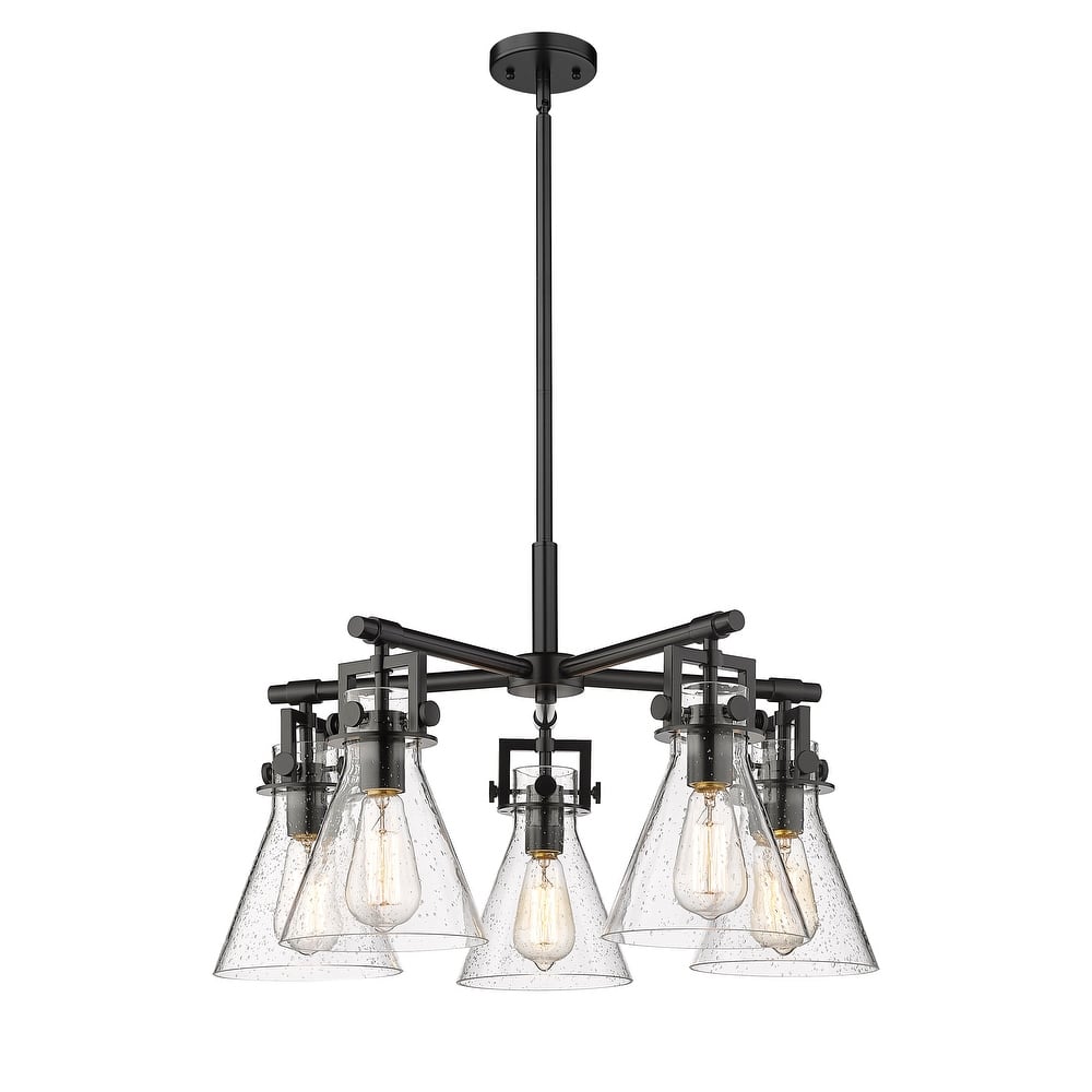 Innovations Lighting Newton Cone - 5 Light 7" Stem Hung Chandelier