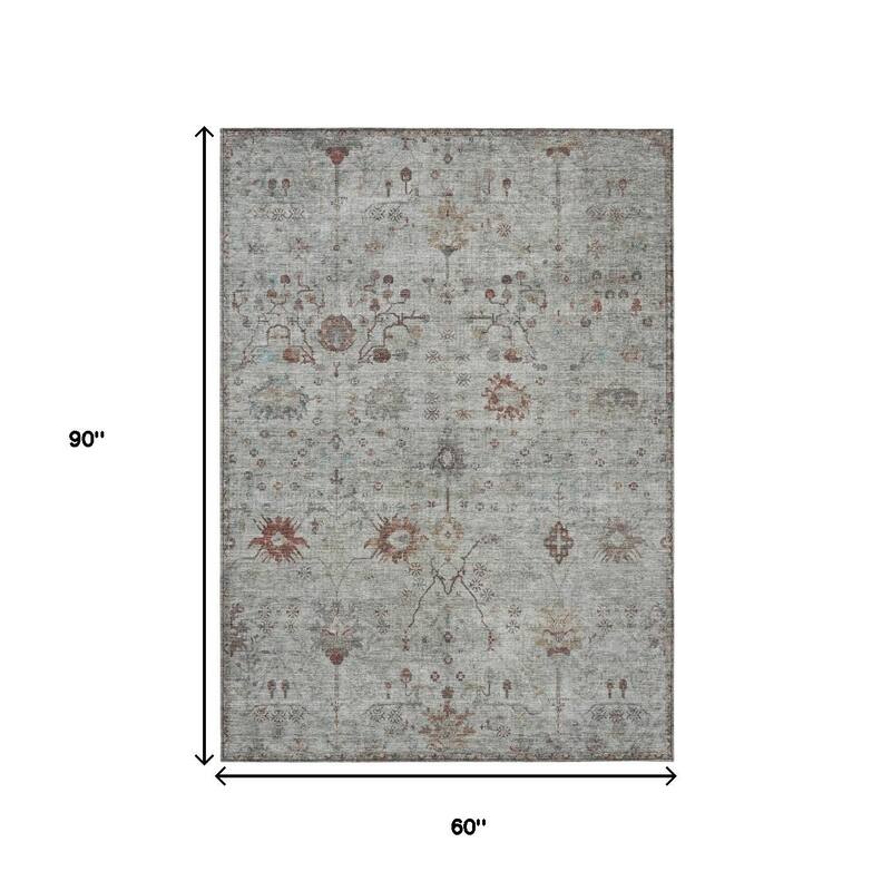 HomeRoots Floral Traditional Rectangle Outdoor Rug