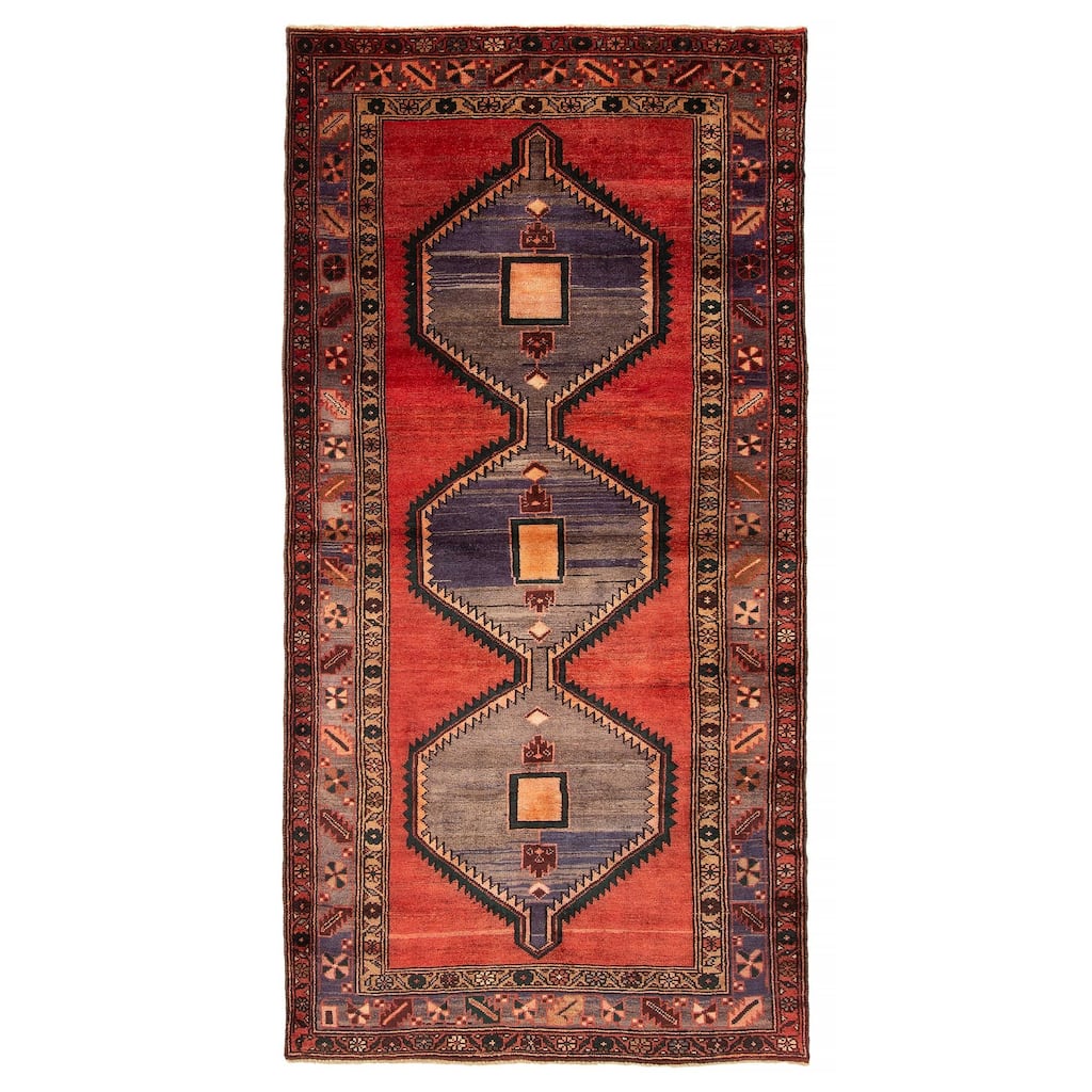 ECARPETGALLERY Hand-knotted Andelz Red Wool Rug - 4' 6" x 9' 3"