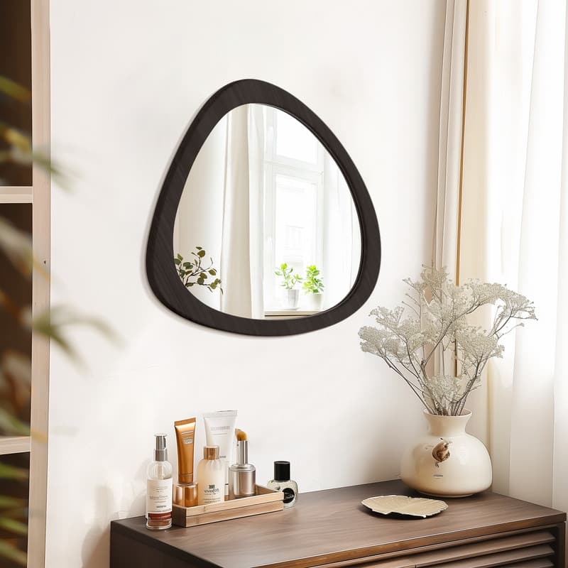 Black Unique Pebble-Shaped Mirror