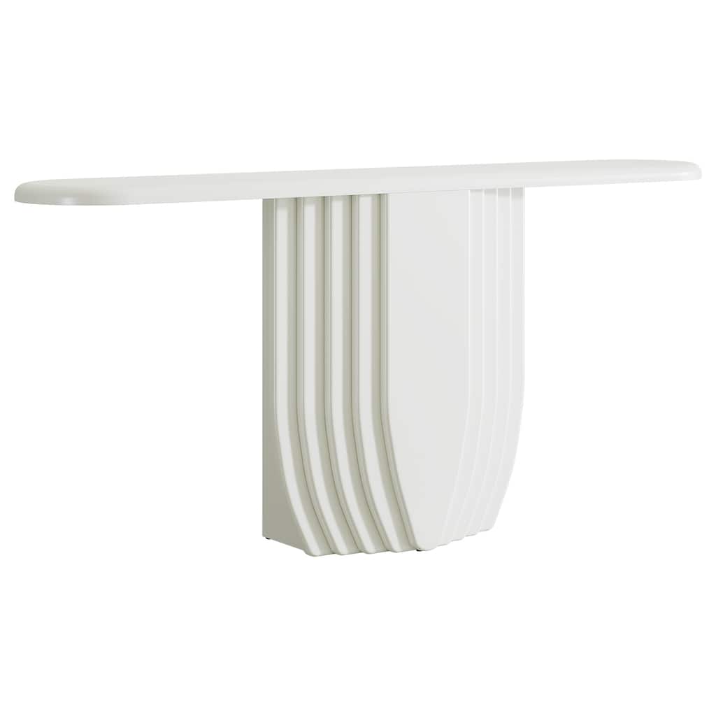 63 inch Modern White Console Table, Wooden Entryway Sofa Table