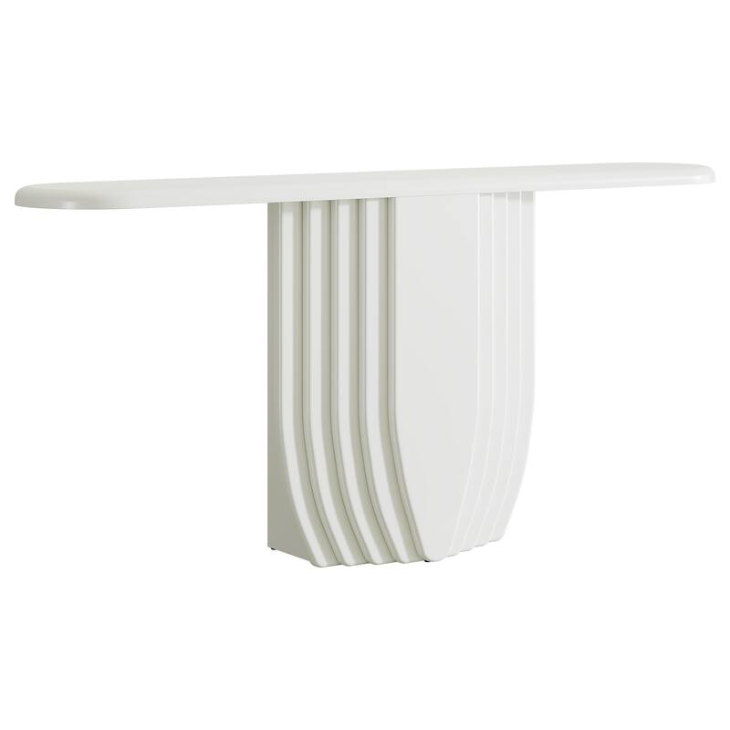 Modern White Entryway Console Table, 63 inch Wooden Sofa Table
