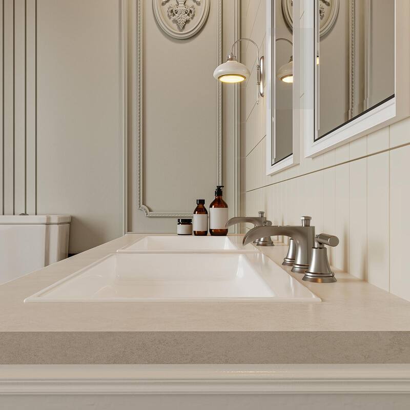 Double-Handle 3-Hole Waterfall Bathroom Faucet