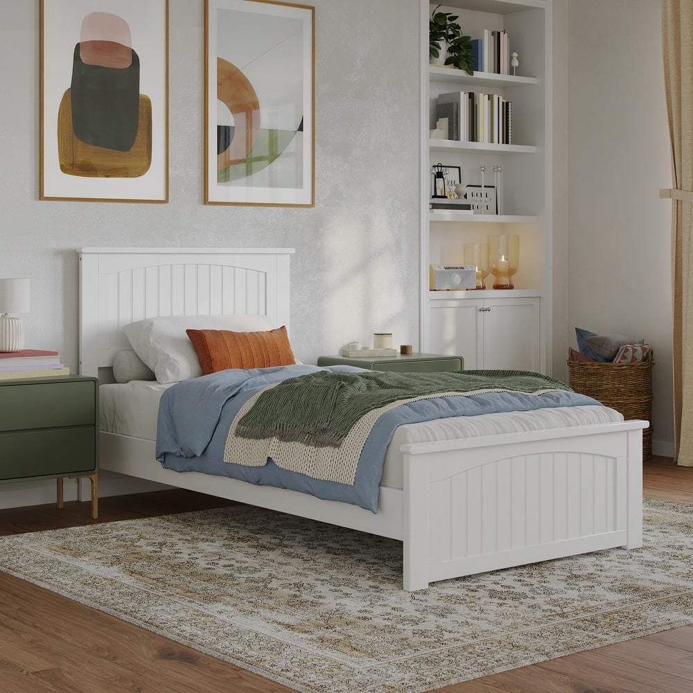 Naples Solid Wood Low Profile Platform Bed with Matching Footboard