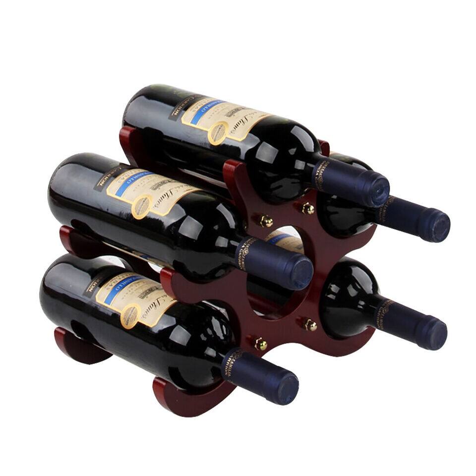 Geometric Wooden Wine Rack Holds 6 Bottles Bed Bath & Beyond 39864167