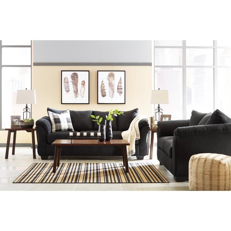Signature Design by Ashley, Darcy Contemporary Black Sofa