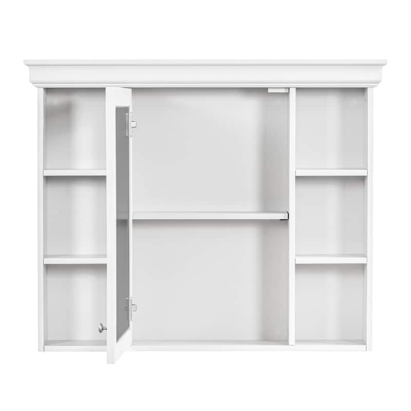 36'' Bathroom Vanity with Top Sink, Freestanding Vanity Set with Mirror Cabinet