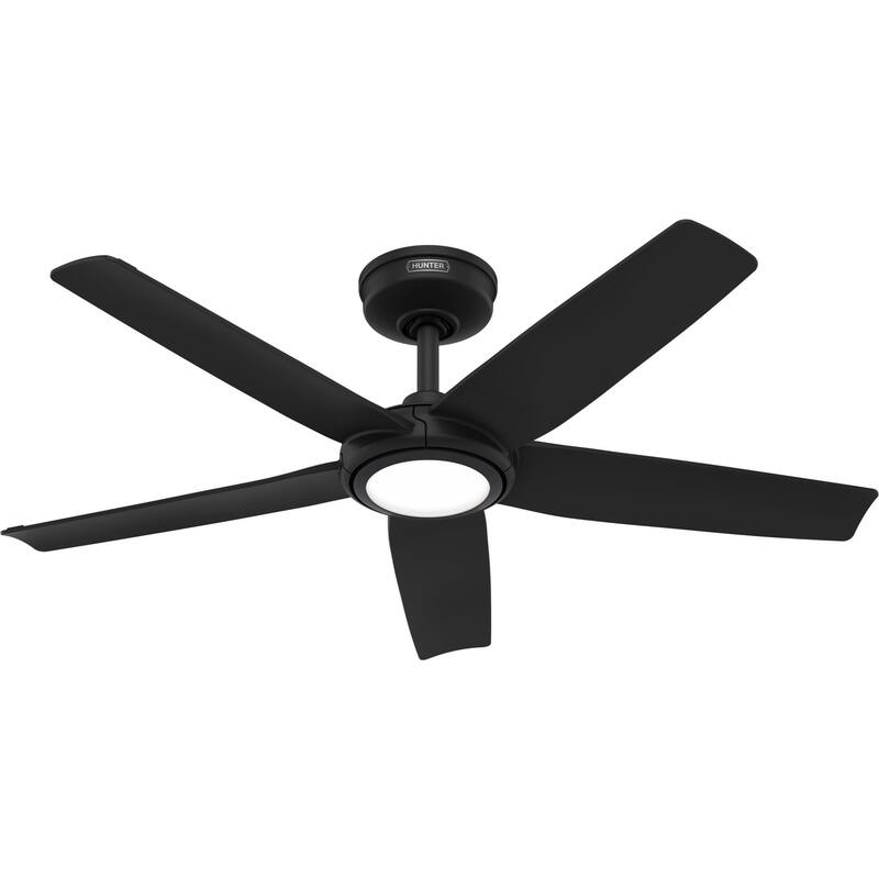 Hunter Zentech Wi-Fi ENERGY STAR Damp Rated Ceiling Fan w/ LED Light and Handheld Remote - Modern & Contemporary - SMART FAN!