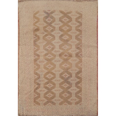 Bakhtiari Persian Antique Accent Rug Handmade Wool Carpet - 4'1" x 5'4"