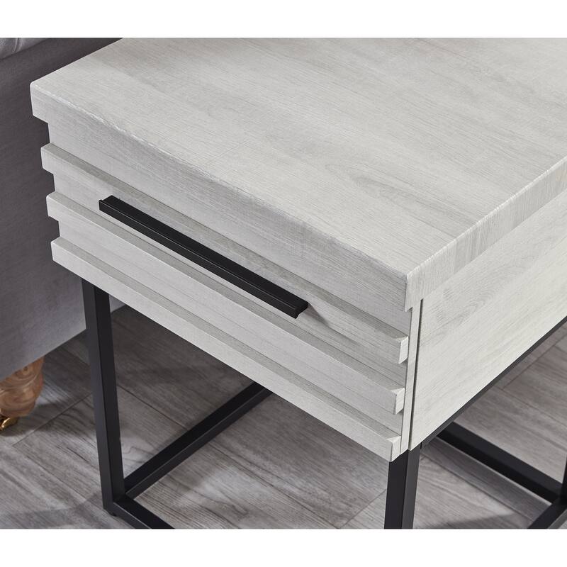 3-Piece Upholstered Bedroom Set, Tufted Wingback Bed with Two Nightstands