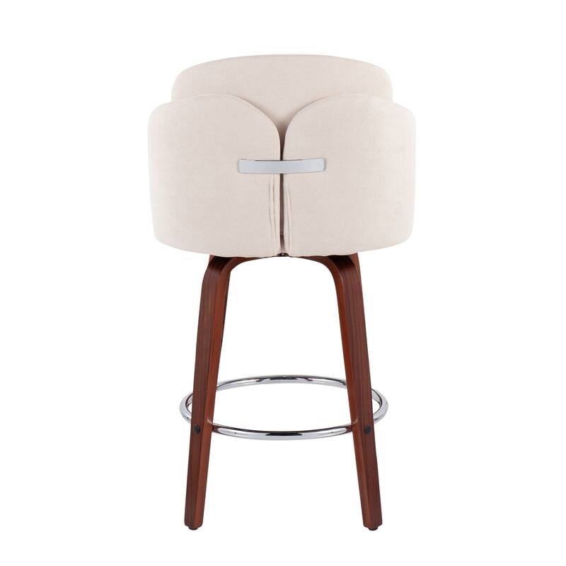Dahlia Counter Stool with Walnut Wood (Set of 2)